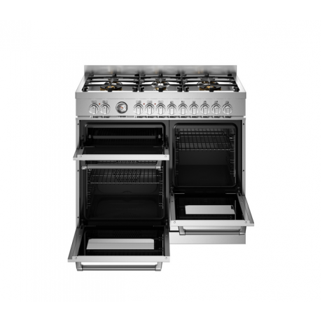 ERTAZZONI MAS106L3EXT Ηλεκτρική Κουζίνα με Εστίες Αερίου 100cm Inox